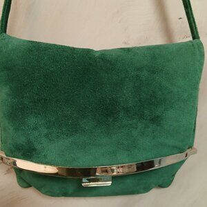 Vintage Emerald Green Suede Shoulder